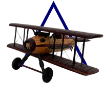 صورة  Vintage Aviation Collectible Wooden Biplane Model